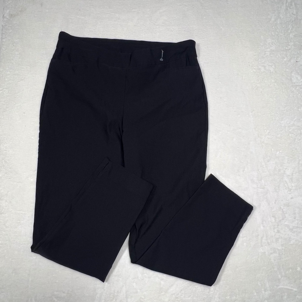 Chicos Black Pull On Ankle Pants Size 3R US 16R Stretch Career Trousers